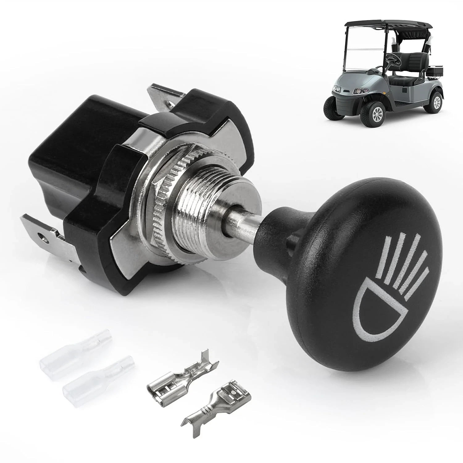 Universal Golf Cart Light Switch, 12V Push-Pull for Club Car, Yamaha, EZGO