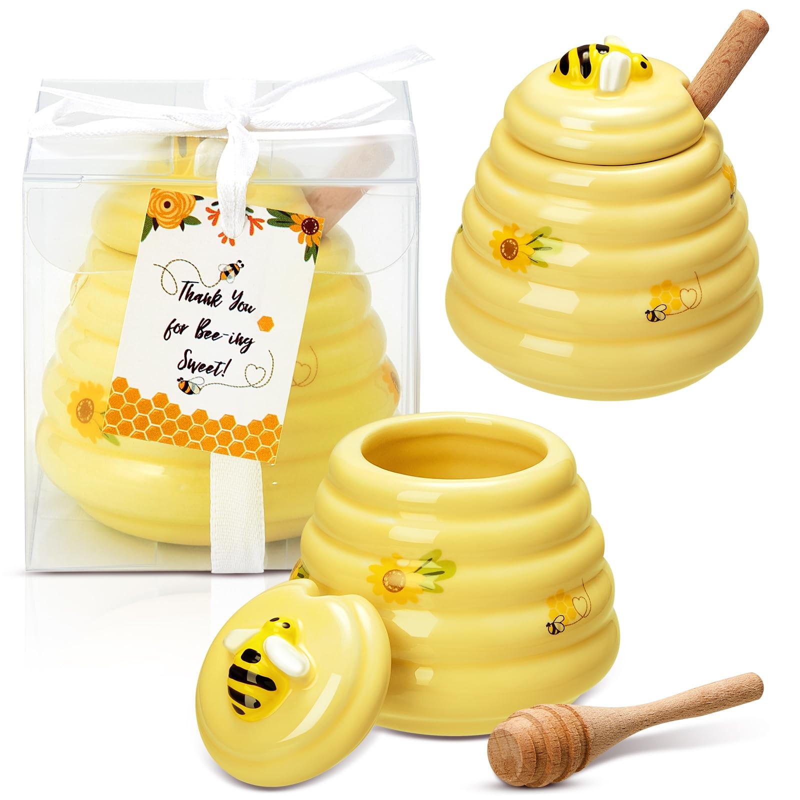 1 Pcs Baby Shower Prize for Winners Honey Party Favors 3 oz Ceramic Honey Jar…