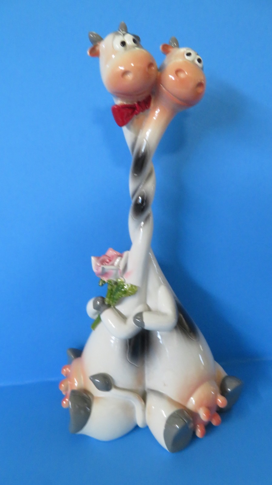 Long Neck Collection “Hugging Snuggling Cows” Figurine 9 inches Tall