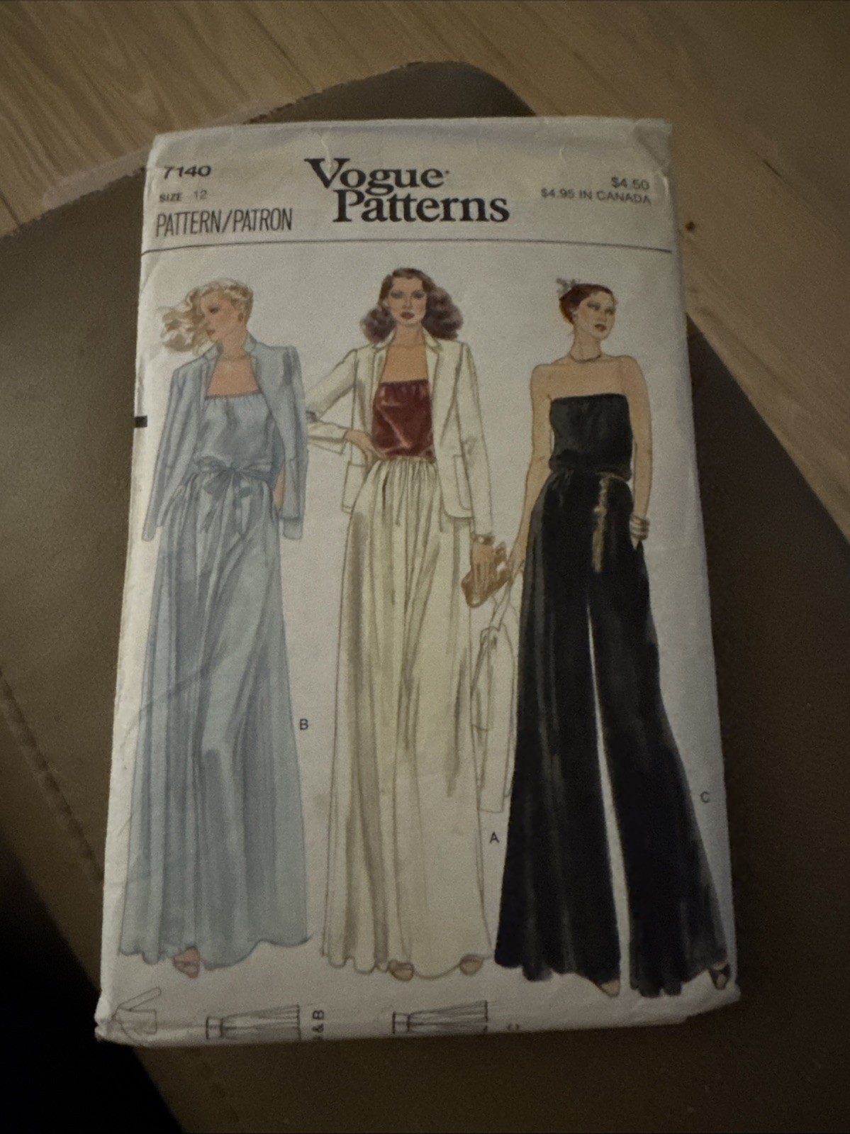 Vtg Vogue Pattern Womens Size 12 Style 7140-CUT-Jacket, Dress, Pantdress 1970s