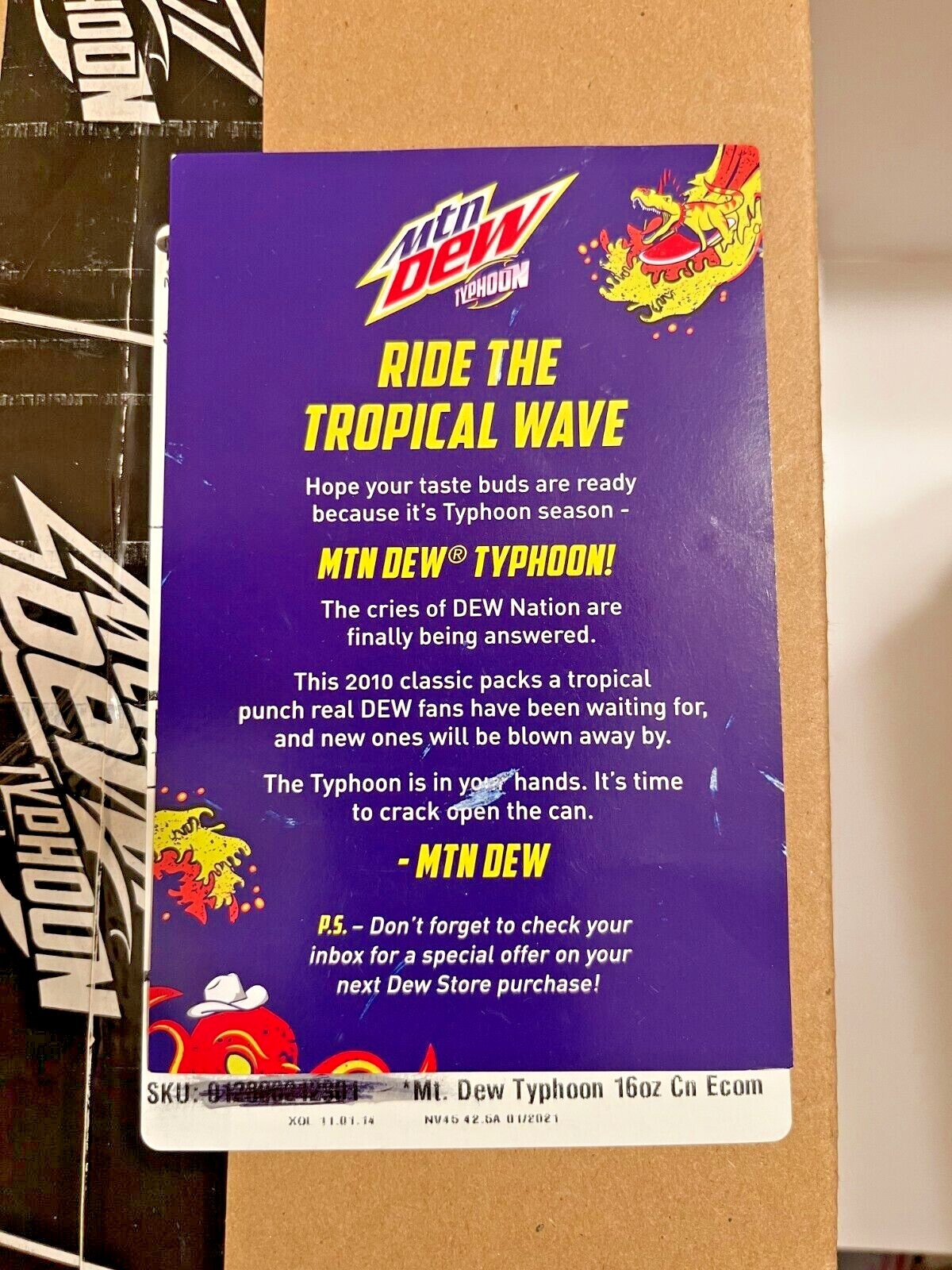 MTN DEW TYPHOON 6 Pack Mountain Dew Six Cans Tropical Punch In Hand