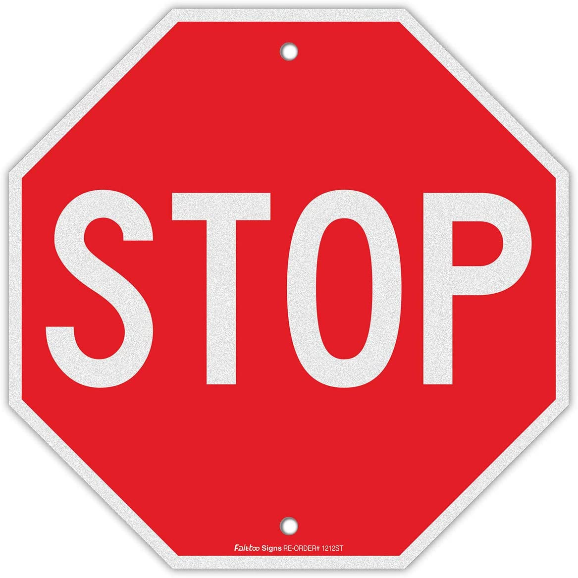 Reflective Stop Sign 12×12 Rust-Free Aluminum UV Waterproof Weather Resistant