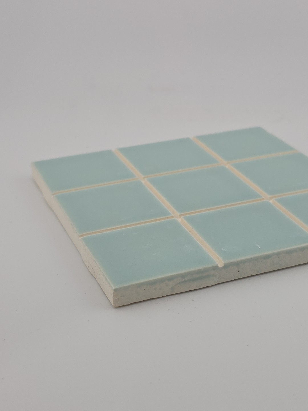 American Olean Vintage Ceramic Tile: Aqua Mist Flat 4.25″ X 4.25″ NOS