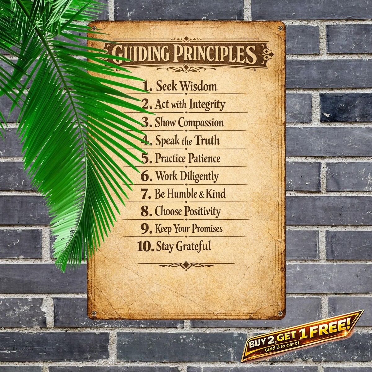 Ten Commandments Christian Metal Sign Retro Home Wall Art Decor Plaque 8×12