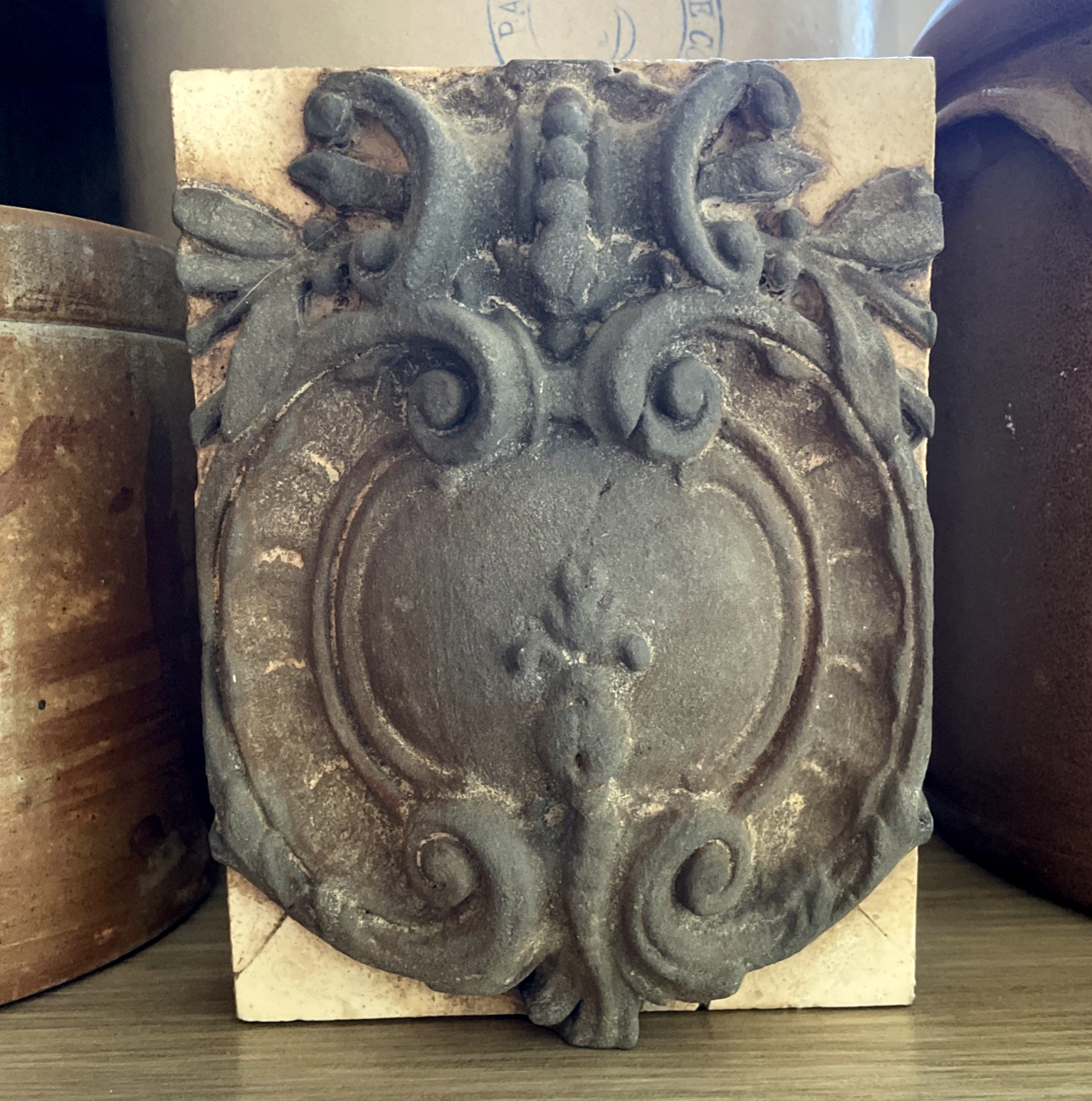 Sid Dickens Memory Block Cast Iron Crest T37 Ornate Architectural Plaque