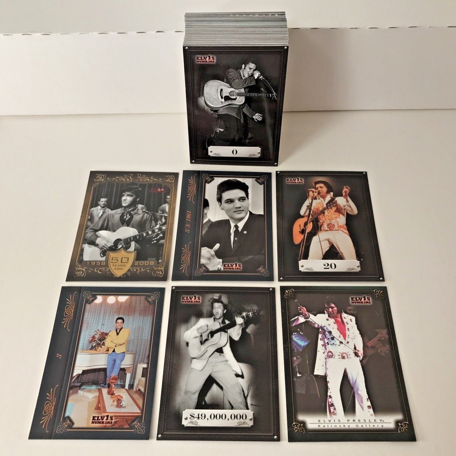 ELVIS PRESLEY ELVIS BY THE NUMBERS (PRESS PASS 2008) COMPLETE CARD SET (80)