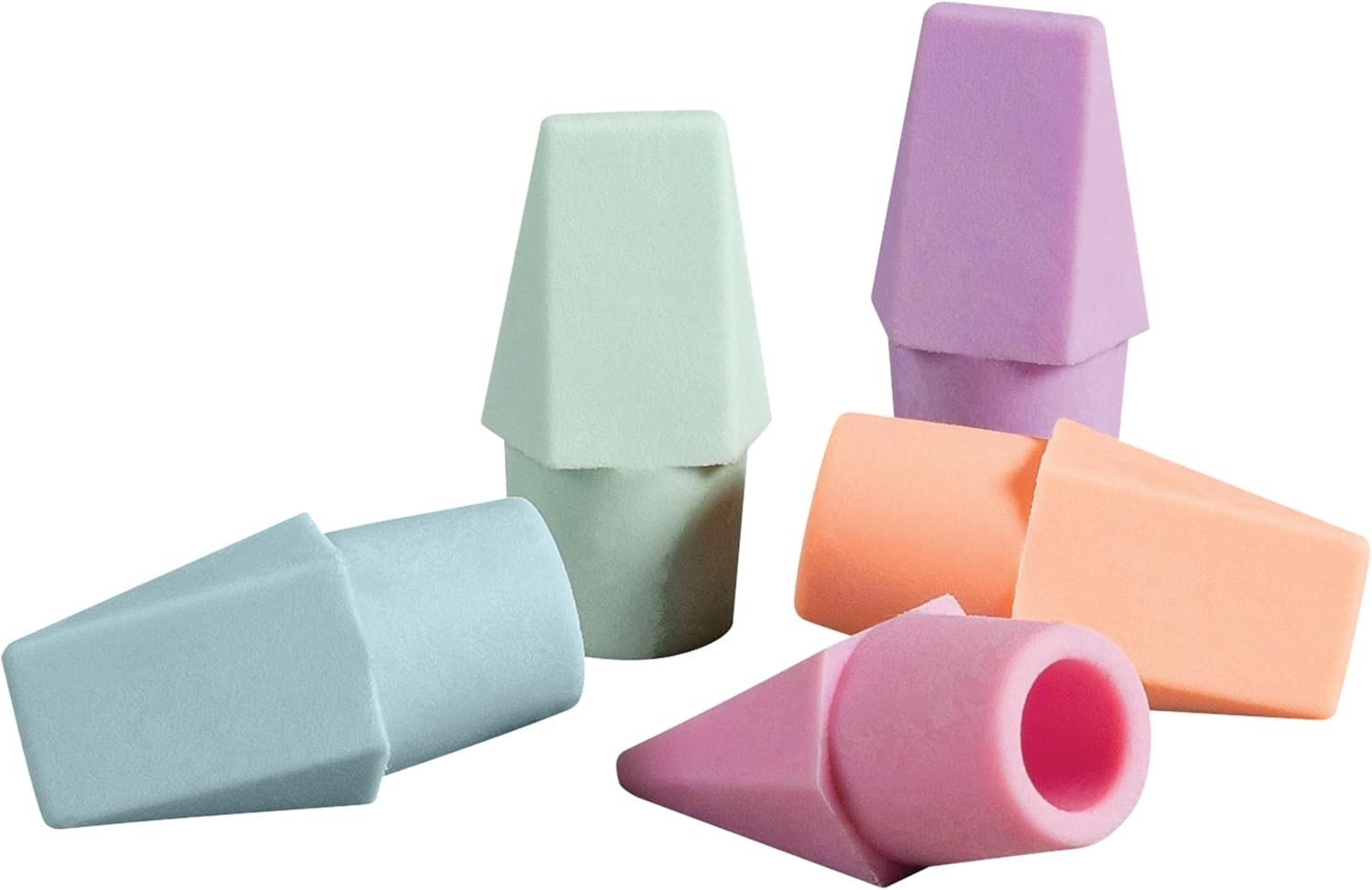 Ticonderoga Pencil Cap Erasers, Assorted Pastel Colors, 10 .CT.