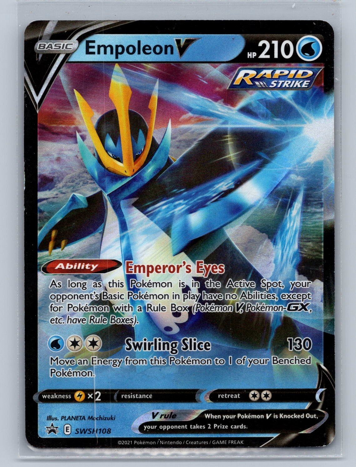 Pokemon Empoleon V 2021 SWSH Rapid Strike Topps SWSH108