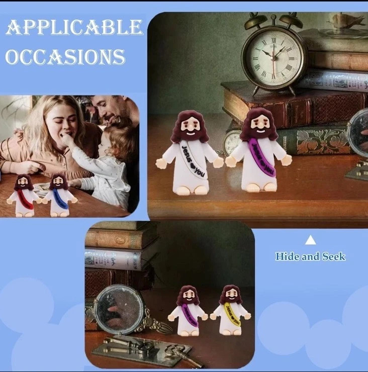100pcs Jesus Loves You Figures, Mini Jesus Figurines NEW