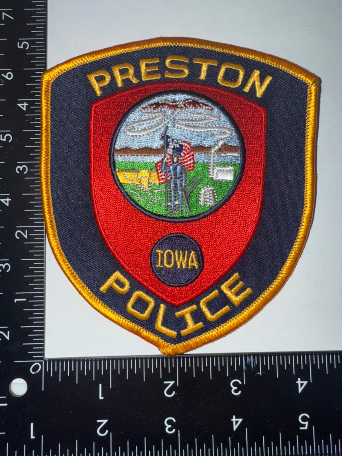 Preston Iowa IA Police Shoulder Patch Obsolete Collectible Embroidered