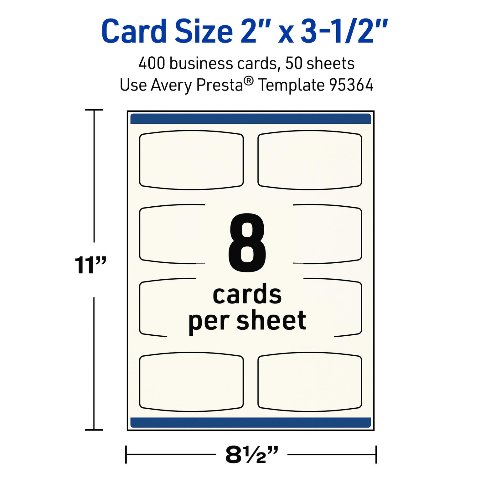 Avery Printable Arched Rectangle Business Cards Sure Feed Technology 2 X 3-1/2