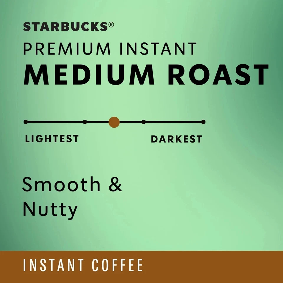 (2 Pack) Starbucks Premium Medium Roast Instant Coffee 3.17 Oz 100% Arabica Rich