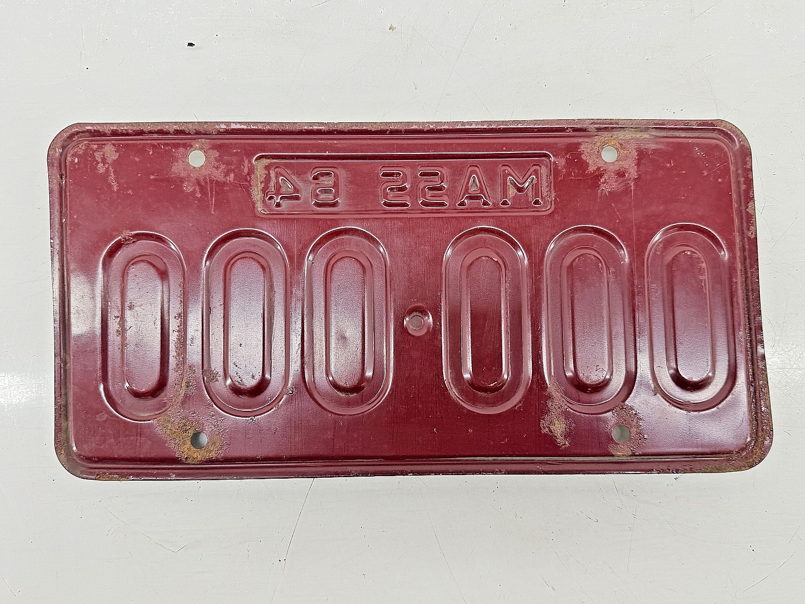 Orig. Paint 1964 SAMPLE 000000 Massachusetts License Plate MA 000-000 C76-81
