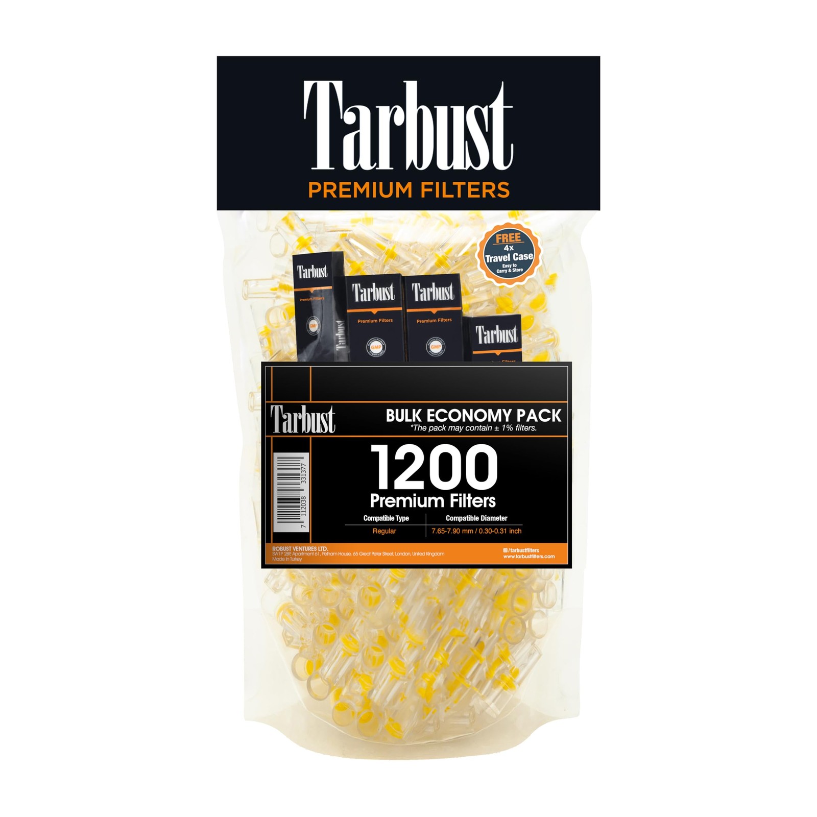Tarbust 1200 Cigarette Filters that 1200 Count (Pack of 1), Transparent