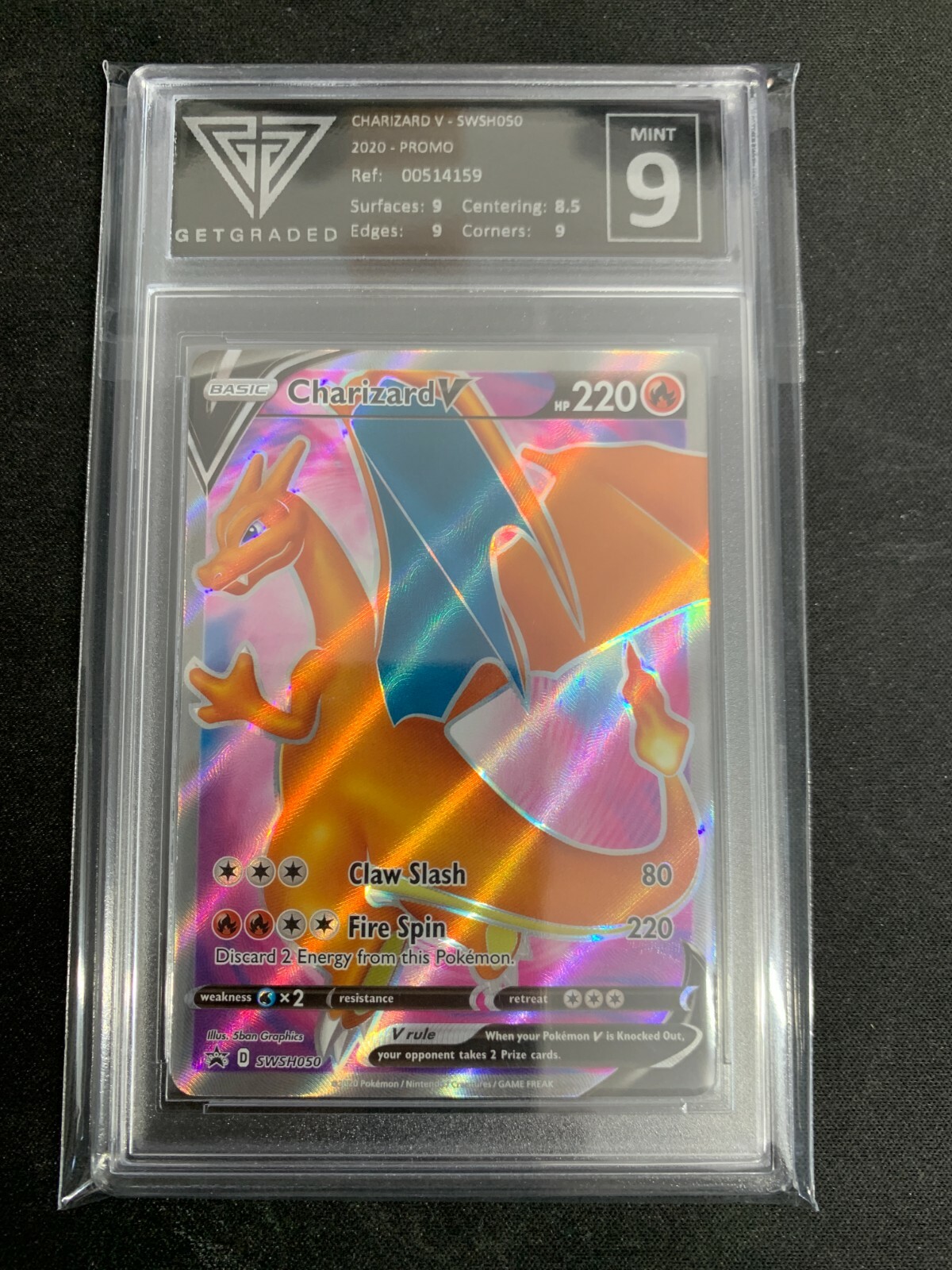 Pokemon Charizard V – GetGraded 9 – SWSH050 – Champions Path Grade