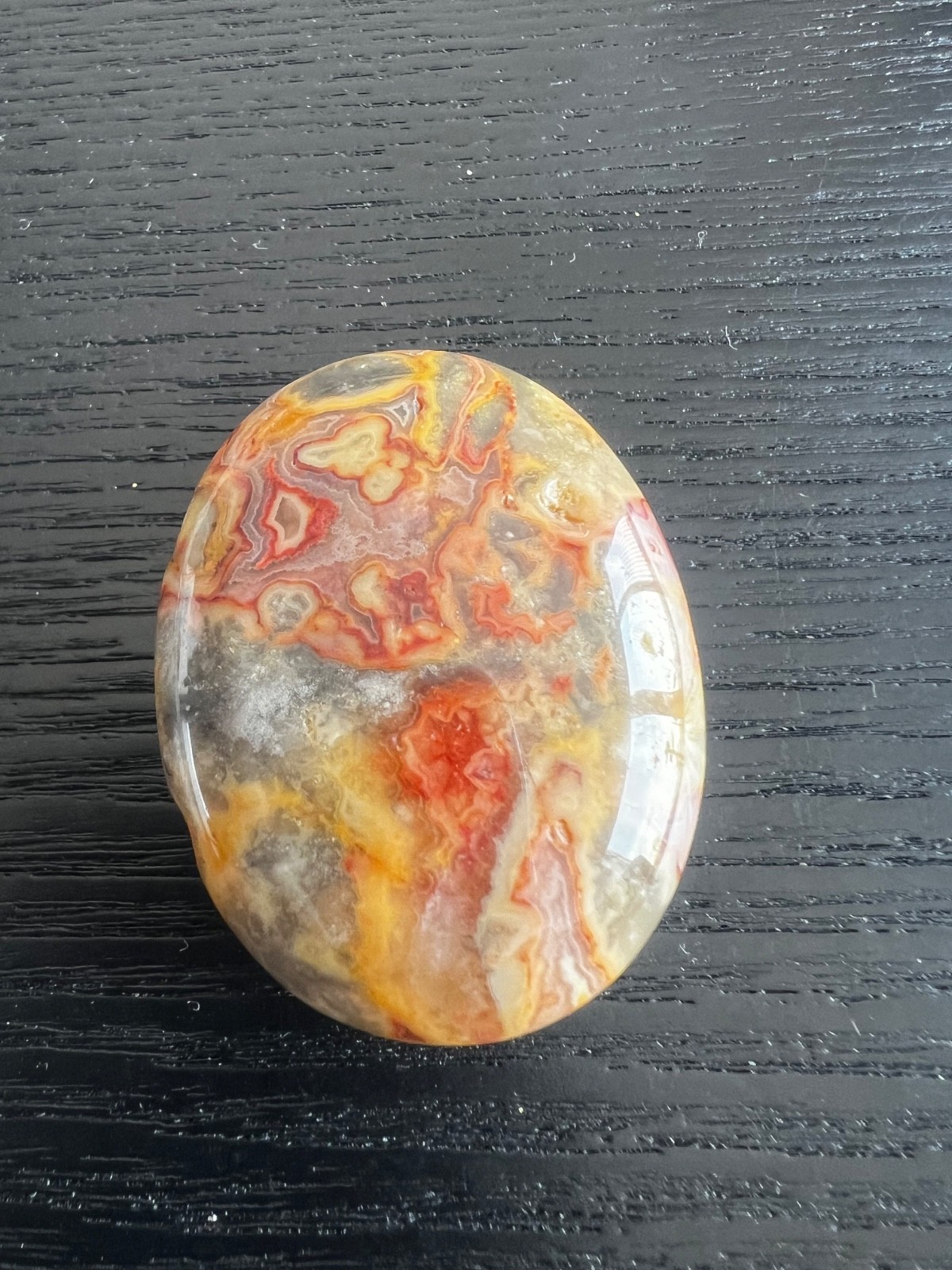 Natural Crazy Lace Agate Palm Pocket Stone Crystal Protection Stone 48×38 mm 38g