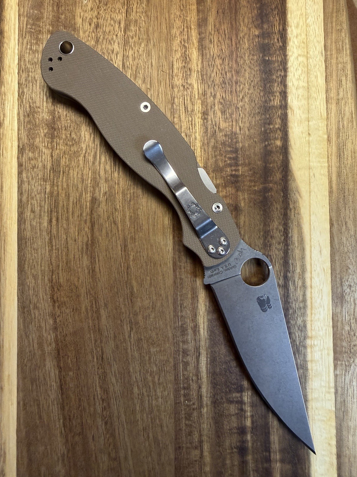 Spyderco Military 2 Sprint Run, 15V Plain Blade Brown G10, New Factory Second