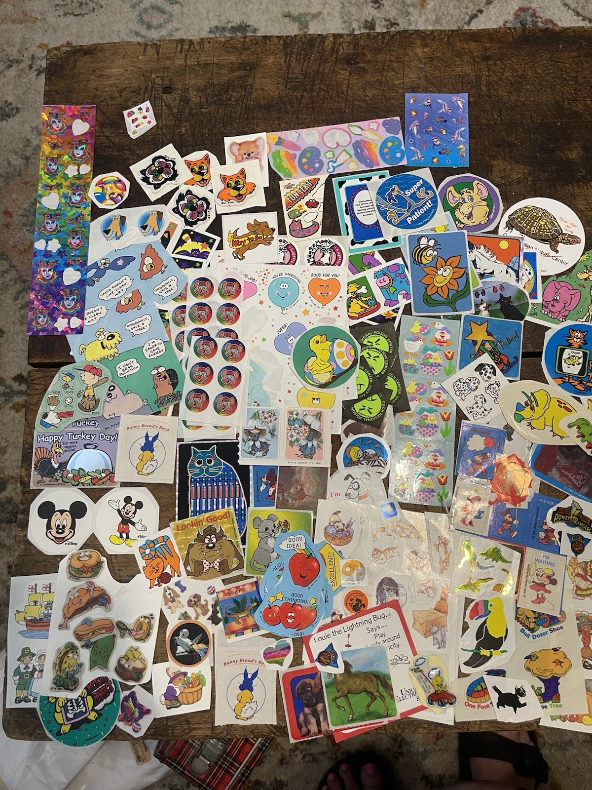 Vintage Sticker Lot Lisa Frank Sandylion Mickey Power Ranger Bunny Hallmark