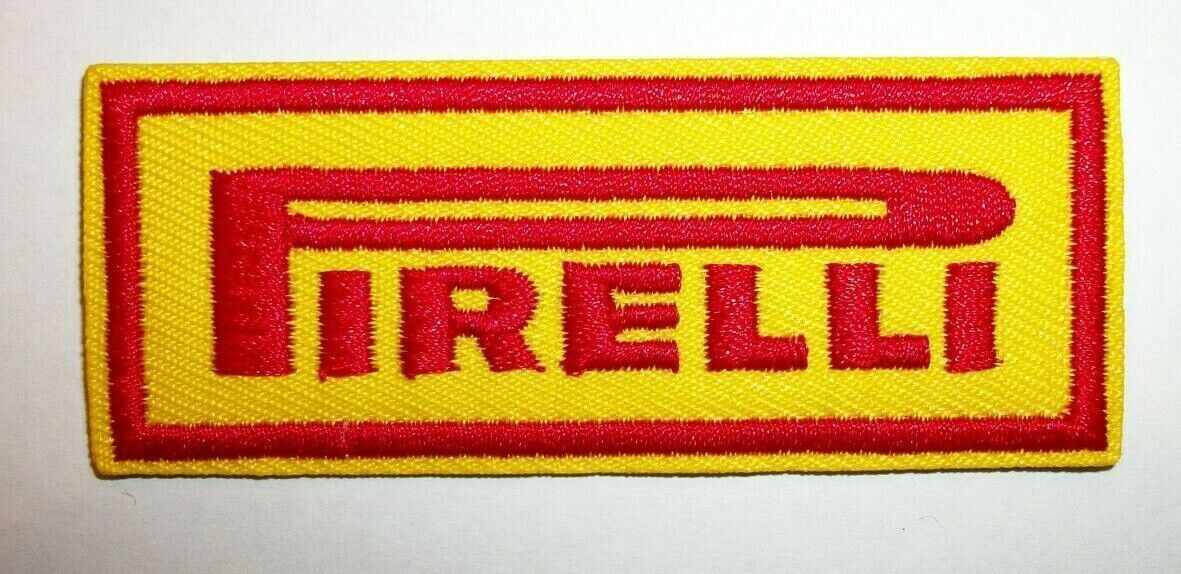 Pirelli Racing Tires~Embroidered Patch~Auto Racing~3″ x 1 1/8″~Iron or Sew on