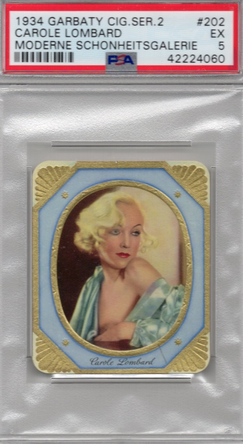 1935 Garbaty Cig. Series 2, Carole Lombard # 202, Modern Schonheitsgalerie,PSA 5