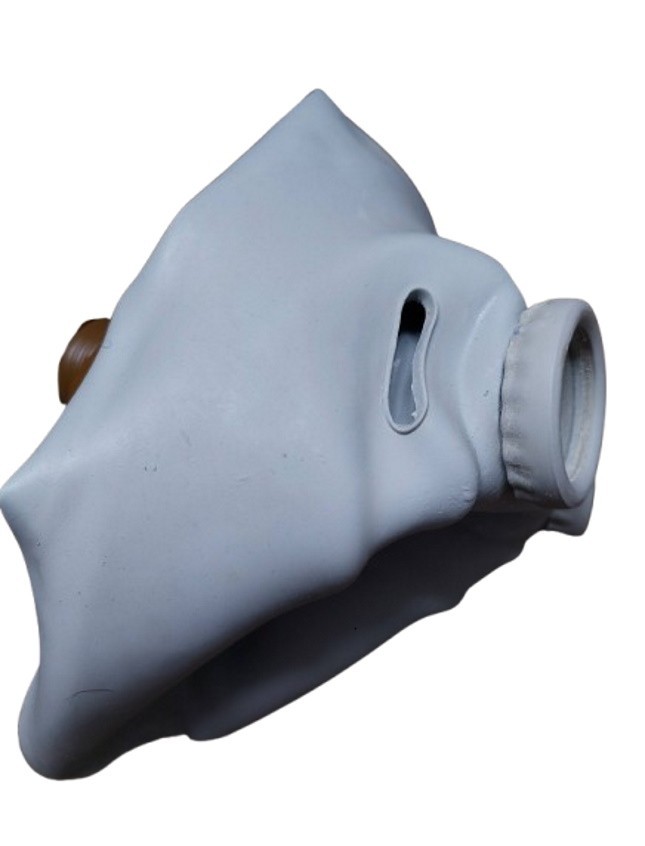 Rubber mask gray color from a warehouse of the Soviet period