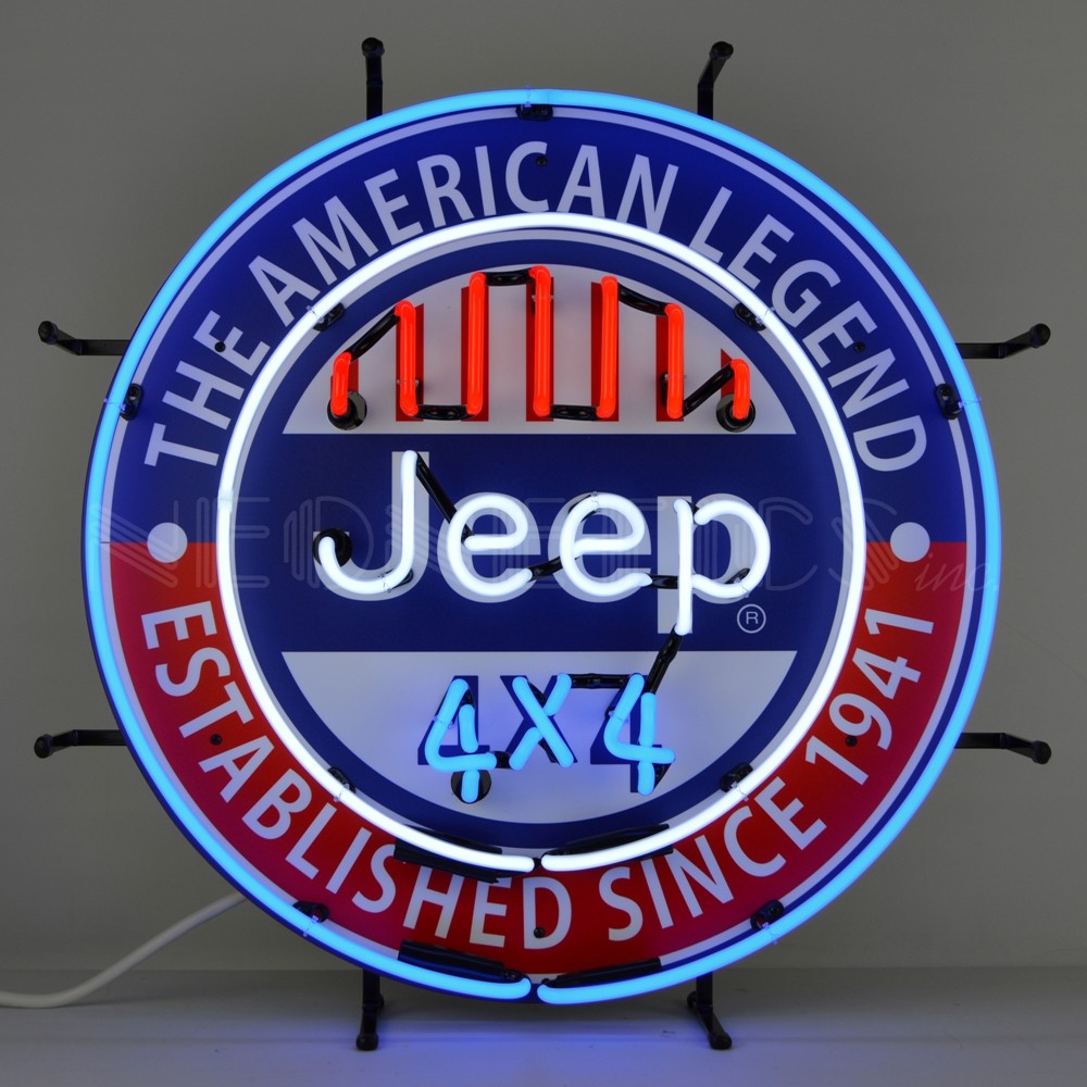 Jeep 4×4 The American Legend Car Garage Racing Neon Light Sign 24″x24″