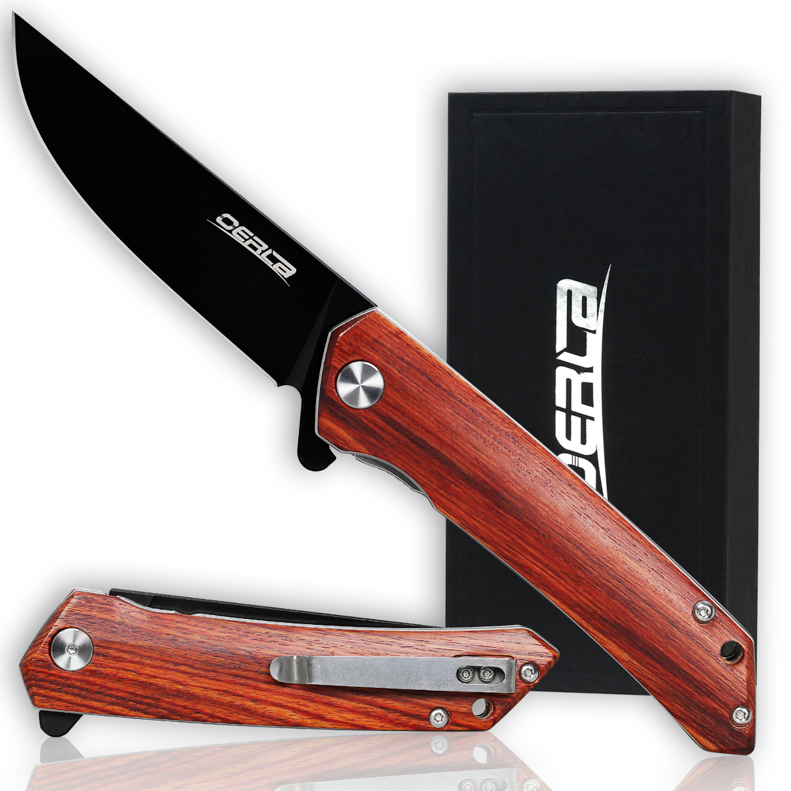 Oerla OLHW-D51 medium Pocket Folding Knife D2 High Carbon Steel Flipper Knives