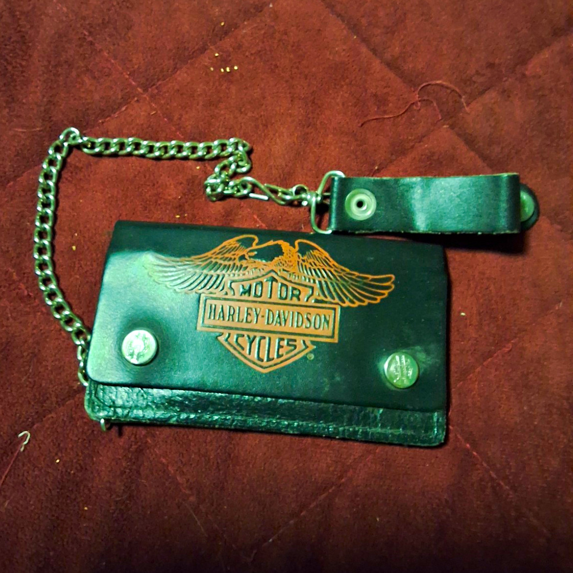 Harley-Davidson Motorcycles Black Leather Chain Wallet With Chain