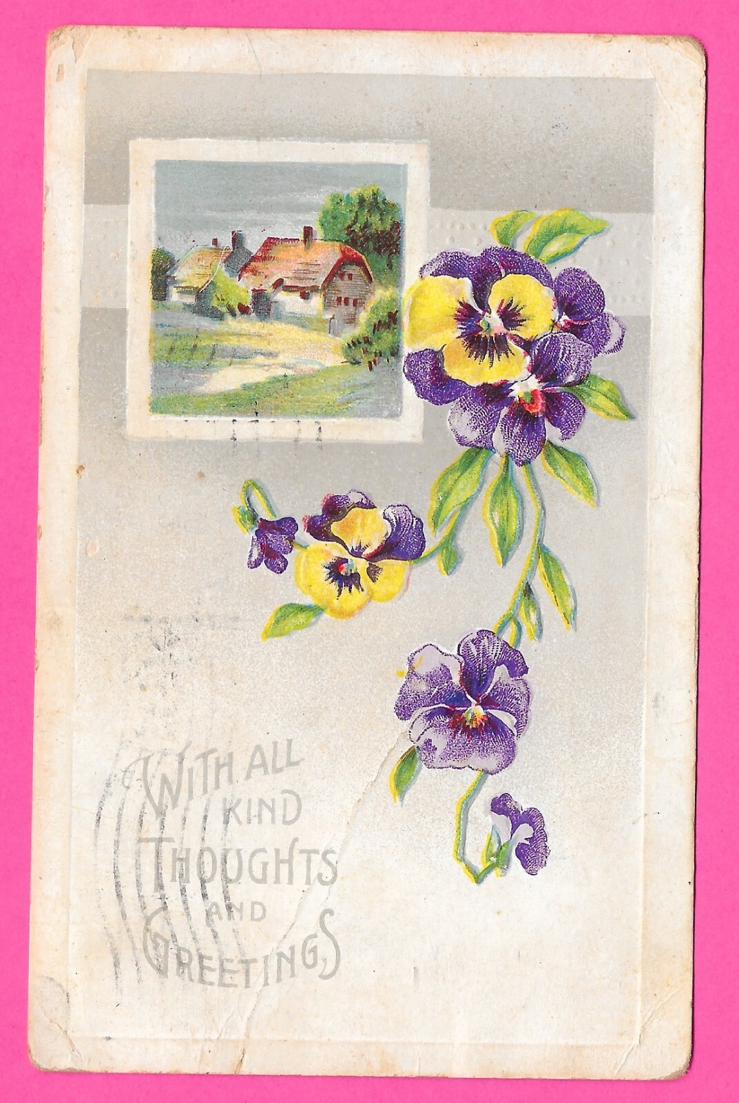 With All Kind Thoughts and Greetings – Posted 1912 Anderson SC – Postcard