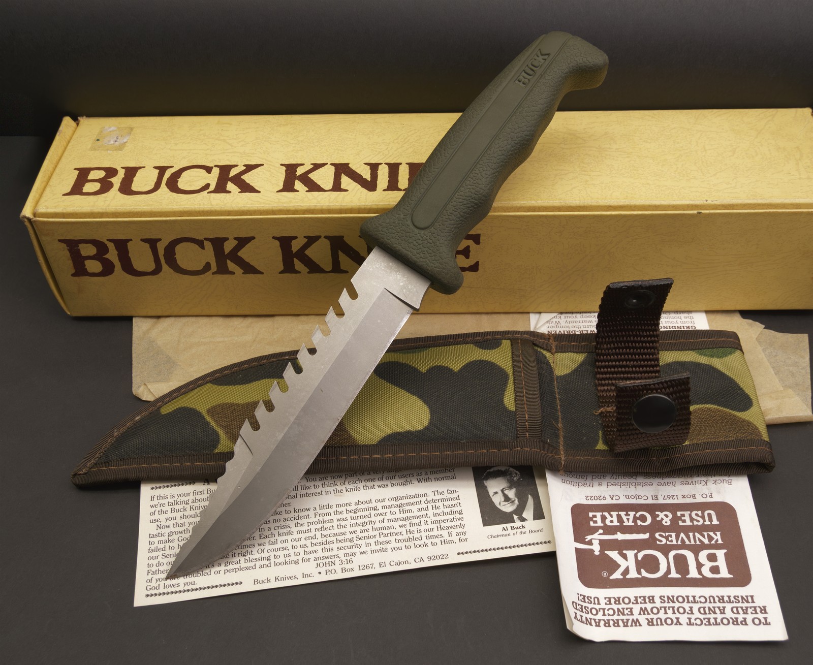 Rare VTG 1987 Buck USA 639 Fieldmate 425M Steel Sawback Hunting Survival Knife