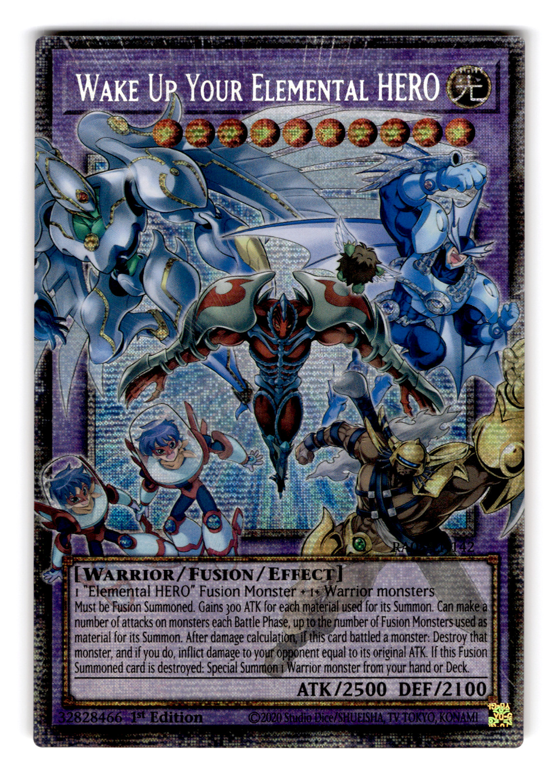 YUGIOH WAKE UP YOUR ELEMENTAL HERO STARLIGHT RARE NEAR MINT RA05-EN142 1/2