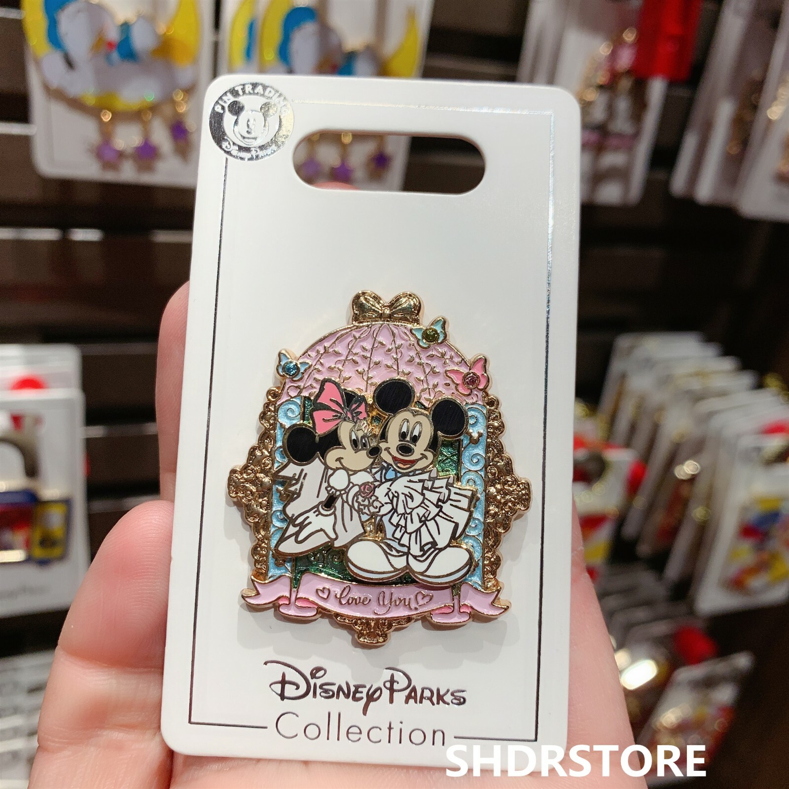 Disney Pin authentic 2019 Mickey minnie Mouse wedding love Disneyland exclusive