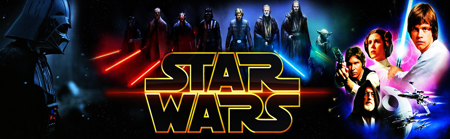 Star Wars Arcade Marquee For Reproduction Header/Backlit Sign