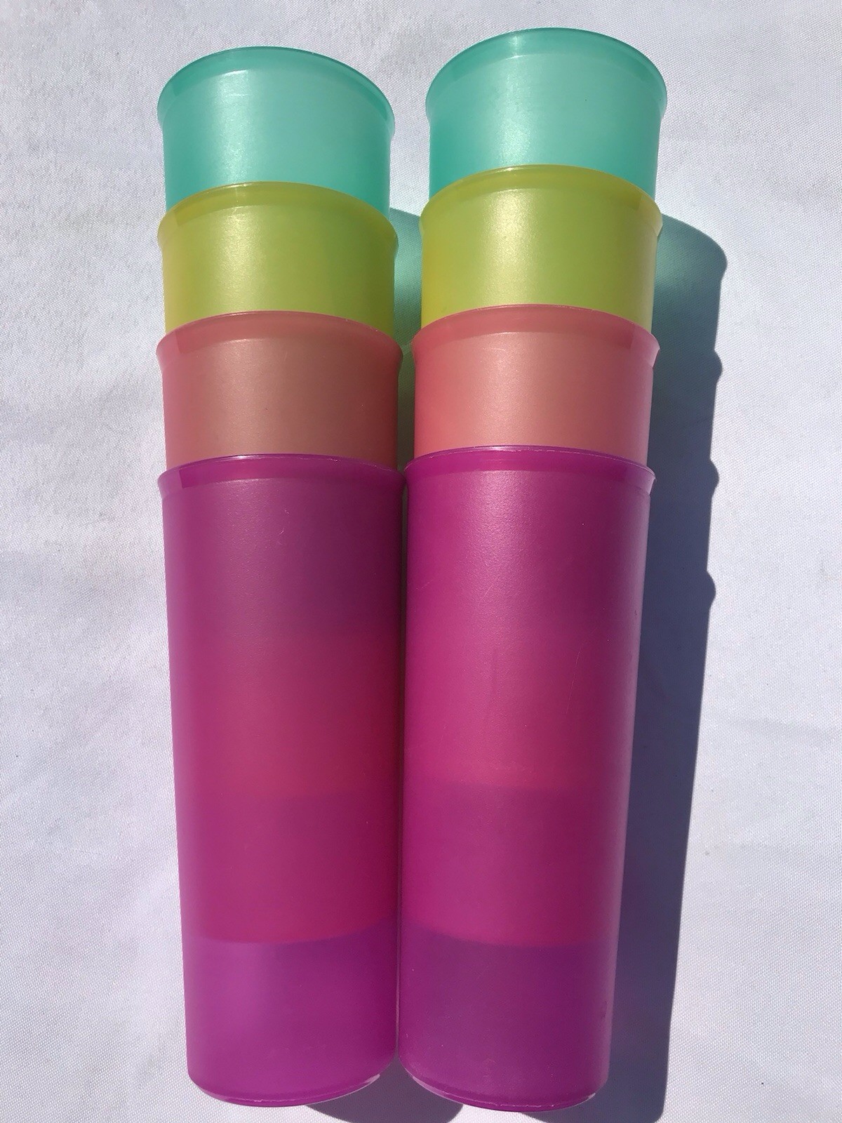 Vtg 90s Tupperware Tumblers Straight Side 115 8 oz 116 12 oz Jewel Tone Lot 8