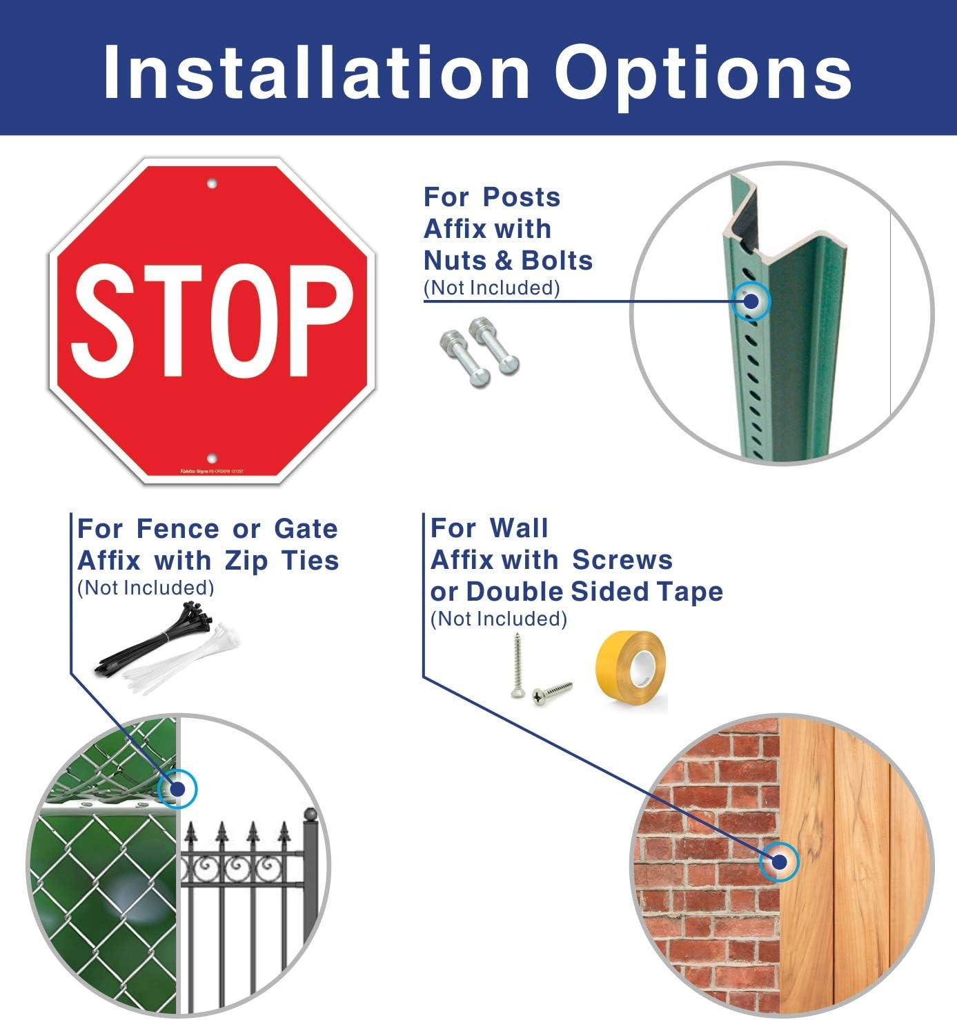Reflective Stop Sign 12×12 Rust-Free Aluminum UV Waterproof Weather Resistant