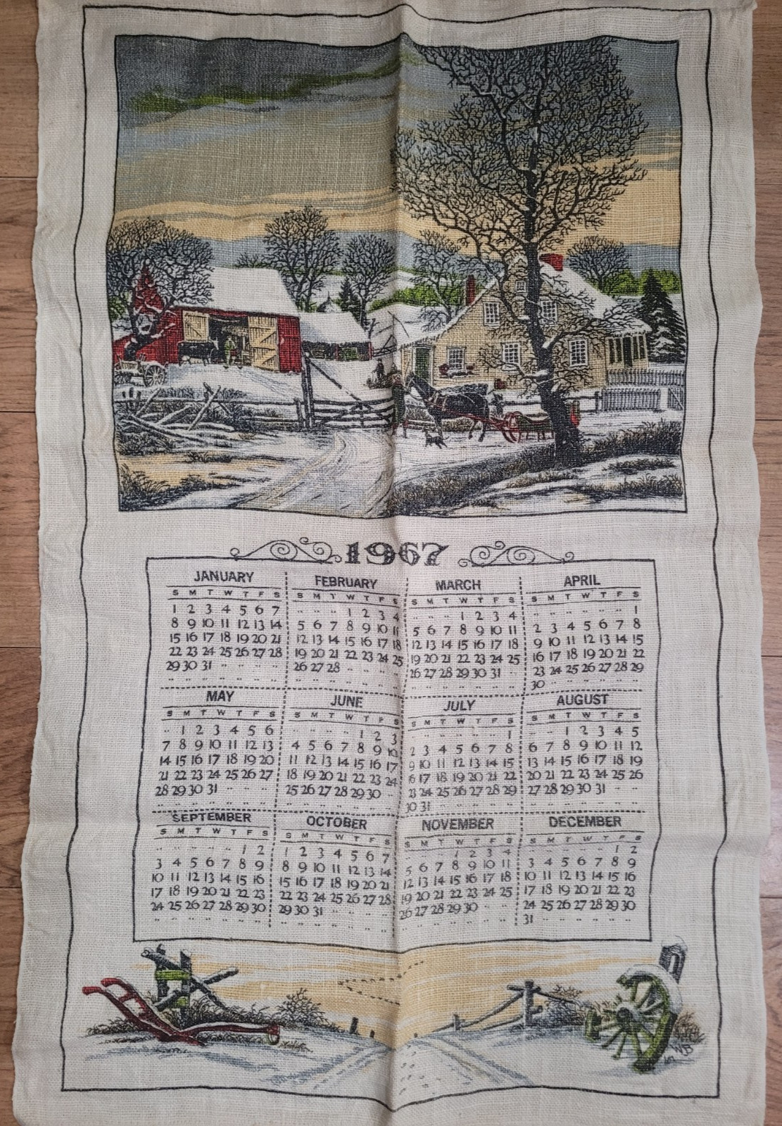 Vintage Pure Linen Calendar Towels *Multiple Years available* *YOU PICK*