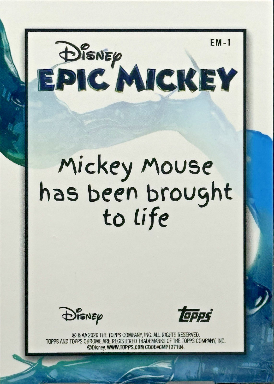 2026 Topps Disney Neon Chrome Epic Mickey Mickey Mouse EM-1 Insert