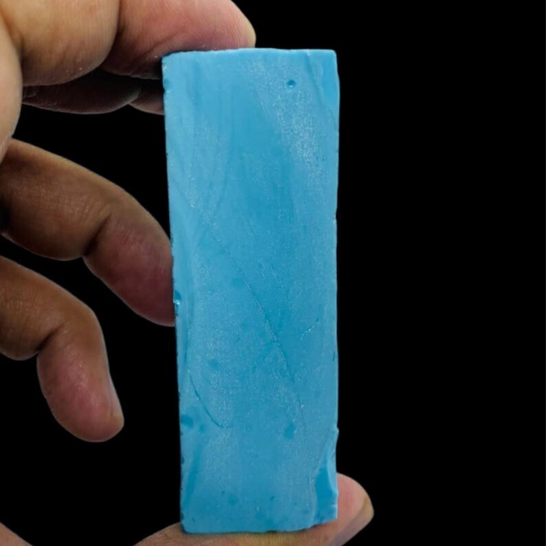 Lab-Grown Turquoise Rough Slice 420CT | Blue Crystal Slab for Jewelry Making