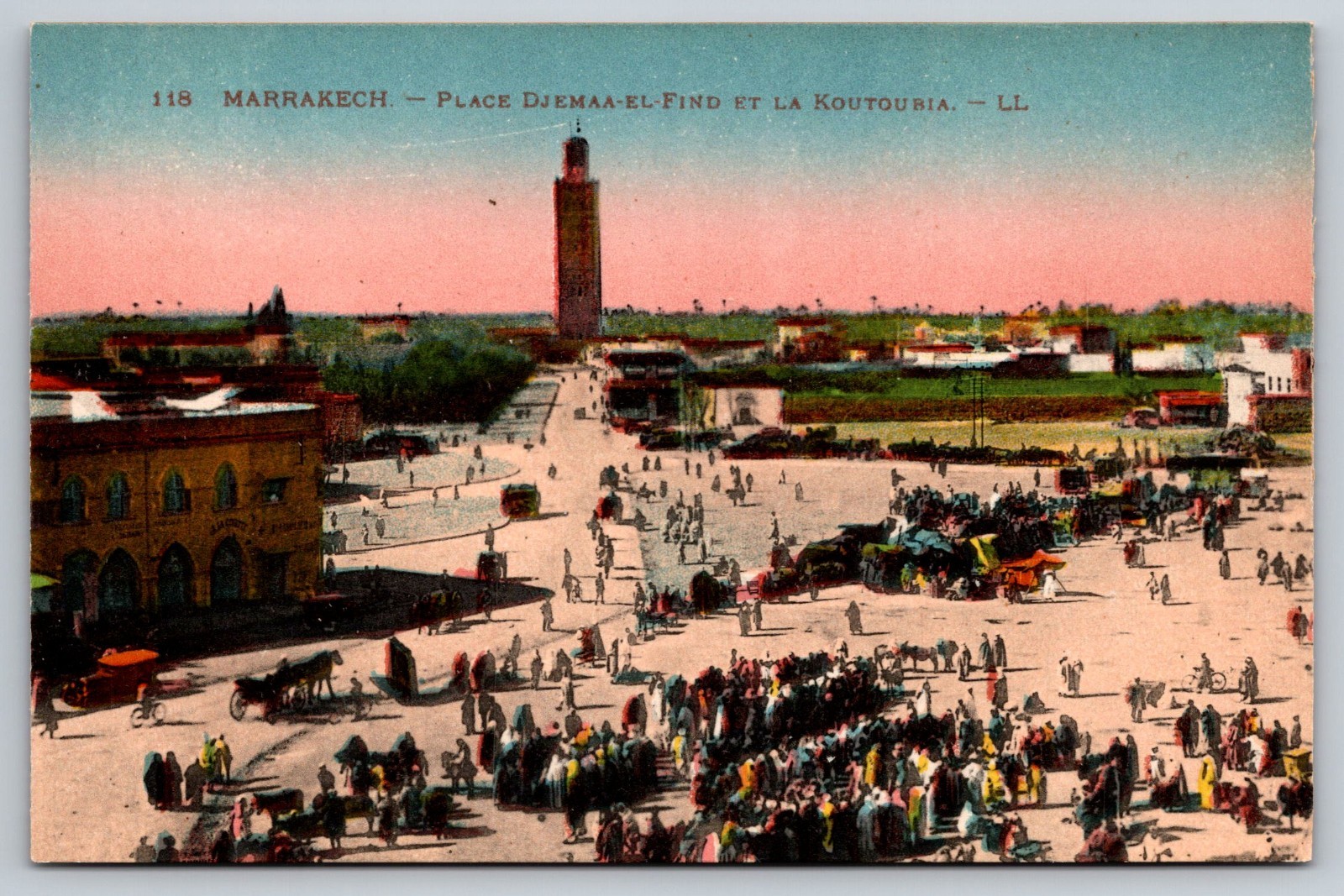 Postcard Morocco Marrakesh Marketplace Aerial View 62Y
