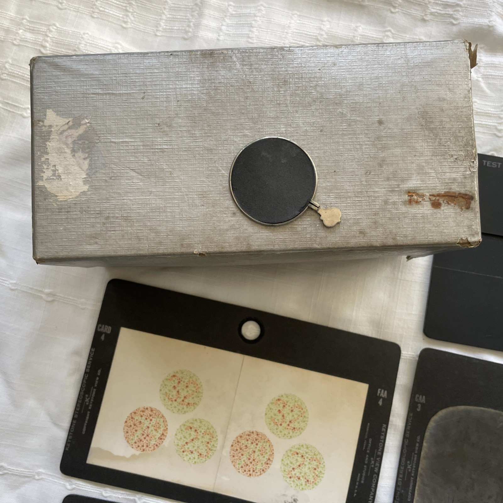 Keystone View Stereoscopic Vision Acuity Colorblindness Test Cards & Box 7 Cards
