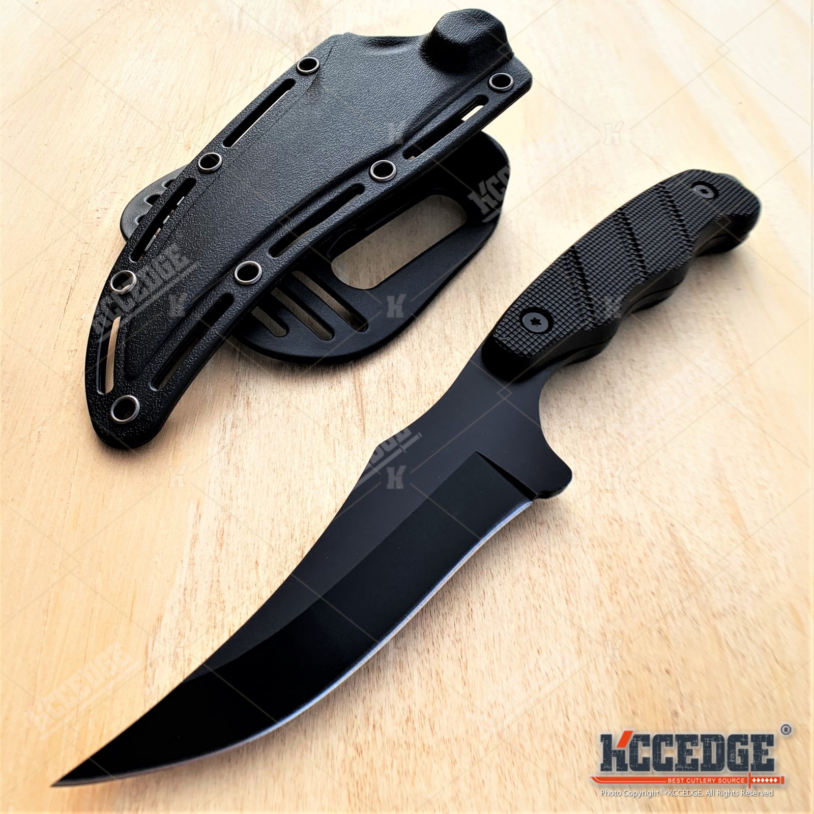 9″ Combat Knife Trailing Point Full Tang Blade Kydex Coyote Brown Tactical Knife