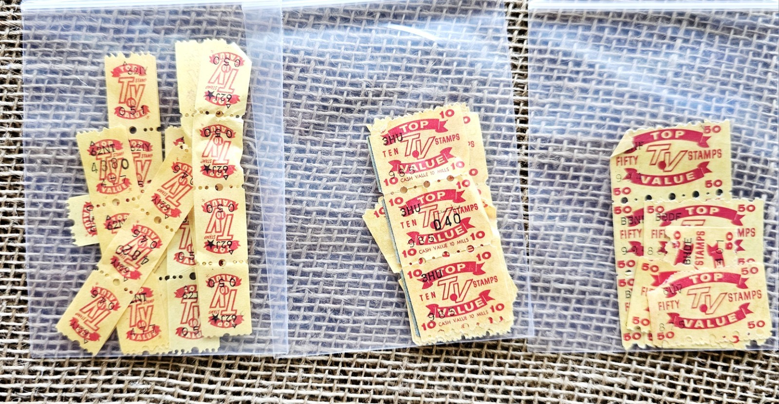 Vintage Top Value Stamps TV 8- 50pt, 20- 10pt, 31- 1pt Grocery Saving