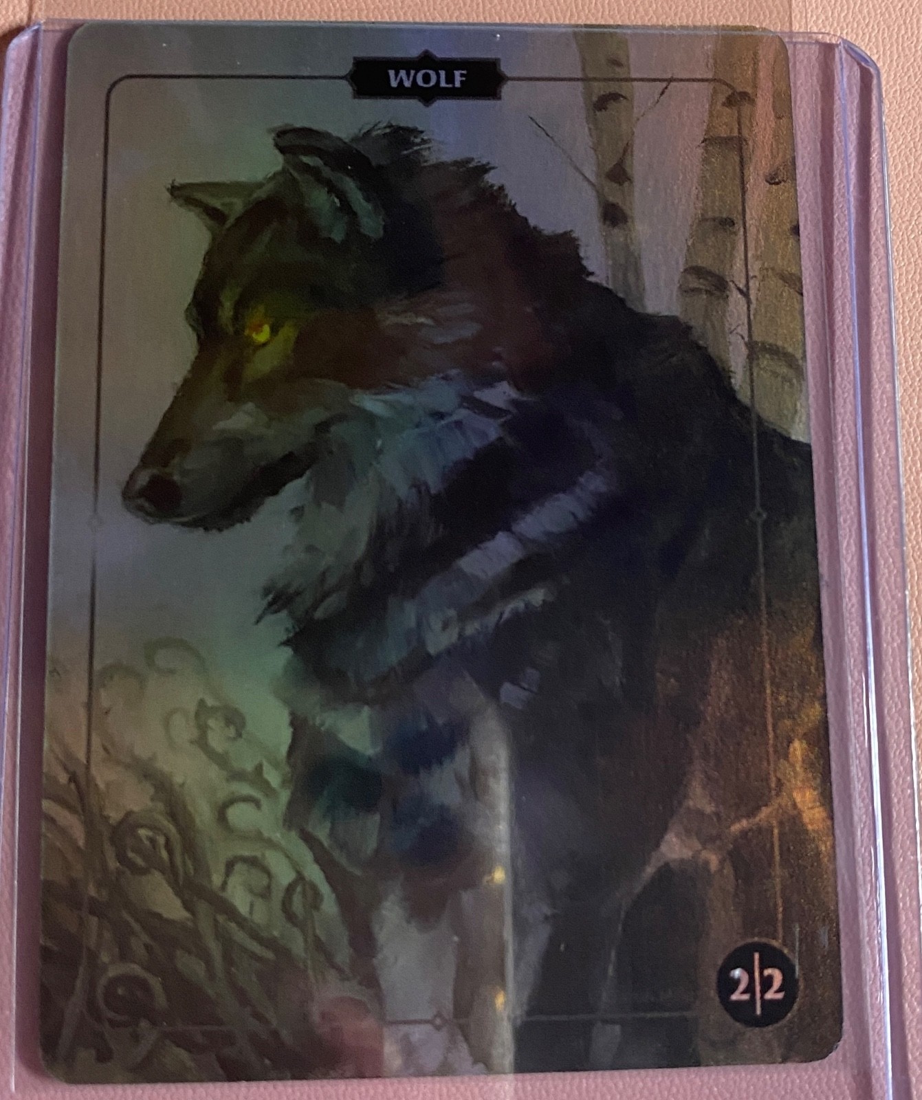 Wolf 2/2 Aaron Miller Collector Token Foil Card Trading Card