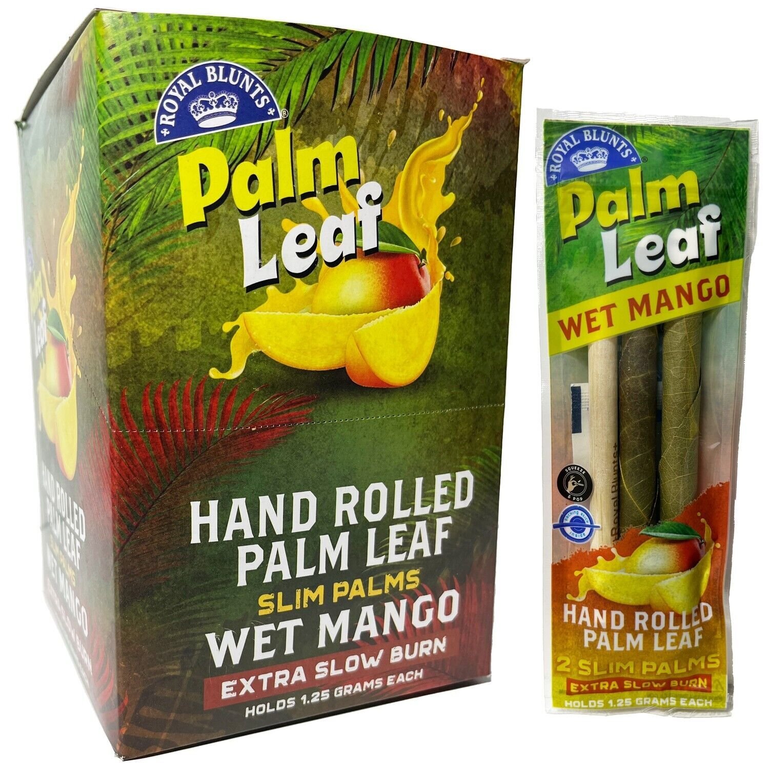 Royal B – Slim Palms – Hand Rolled Palm Leafs – Wet Mango (Box of 24)