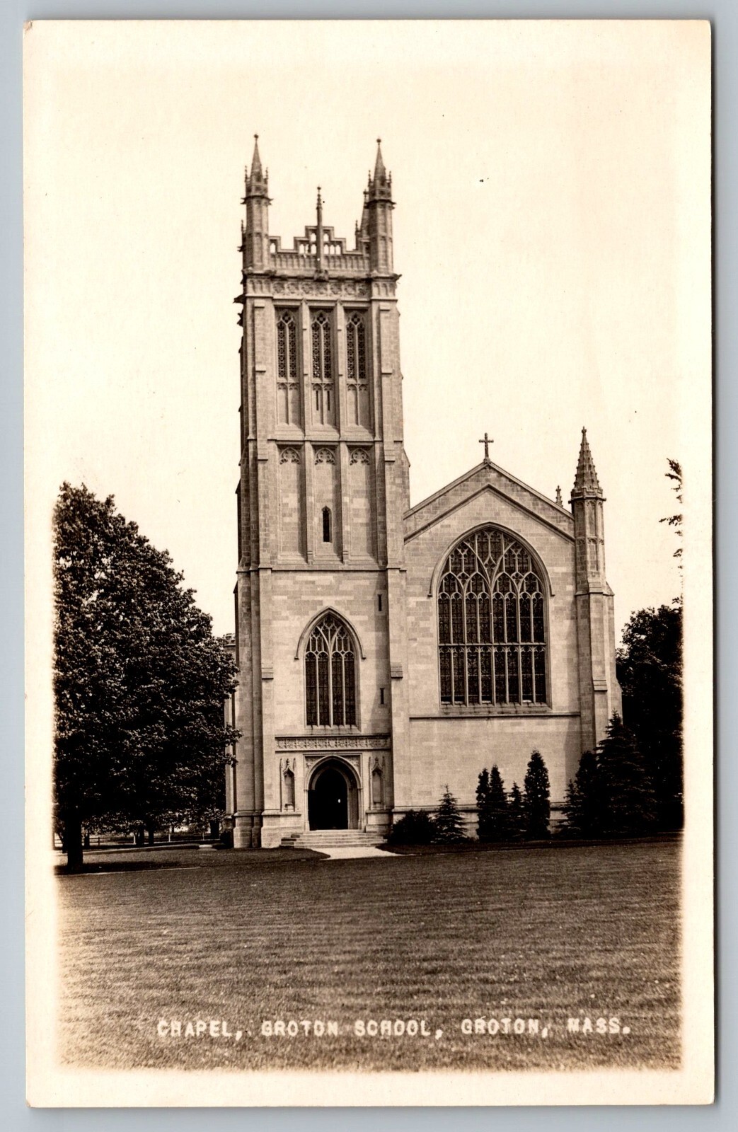Postcard Chapel Groton School Massachusetts MA Real Photo RPPC