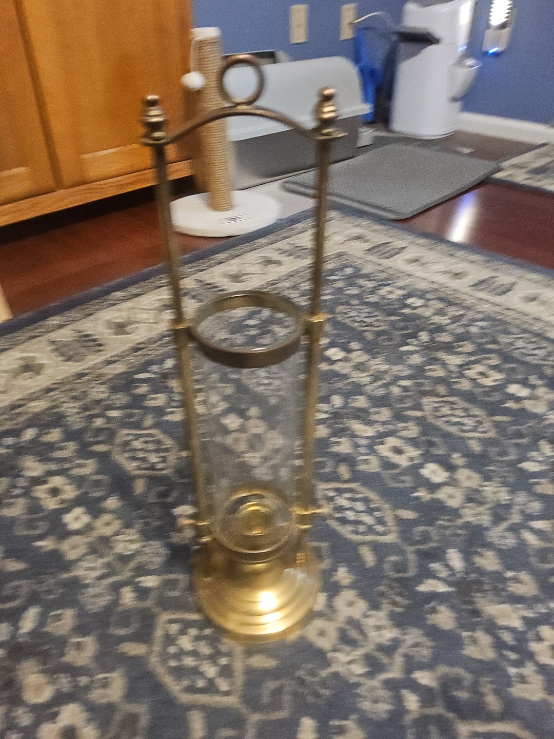 Vtg Decorative Crafts Inc. Brass Glass Ship Train Lantern Candle Holder Nautical