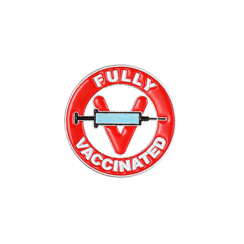FULLY VACCINATED Silver Color Pin Pandemic Operation Warp Speed Police First Res