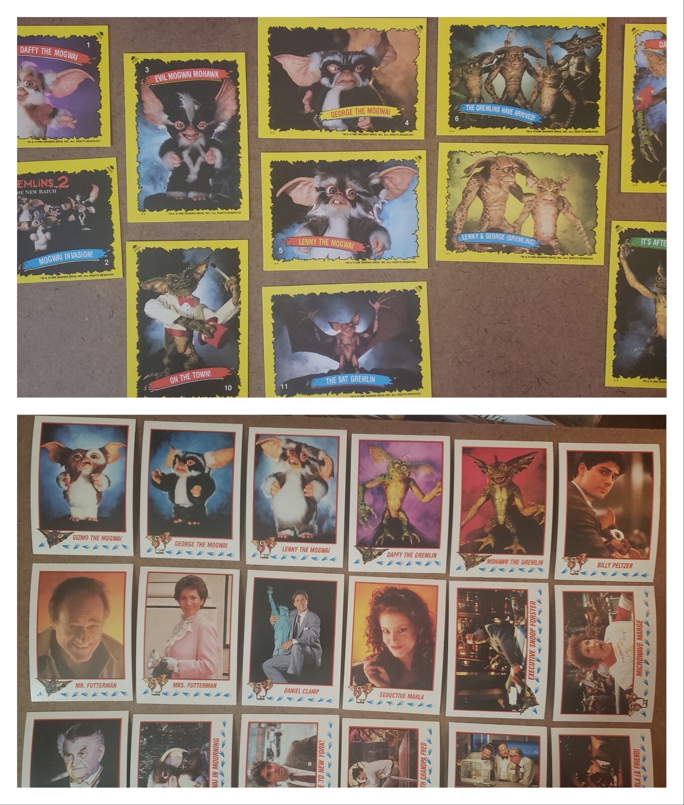 1990 Topps Gremlins 2 Partial Card Set 54/88 + Complete Sticker Set 11/11