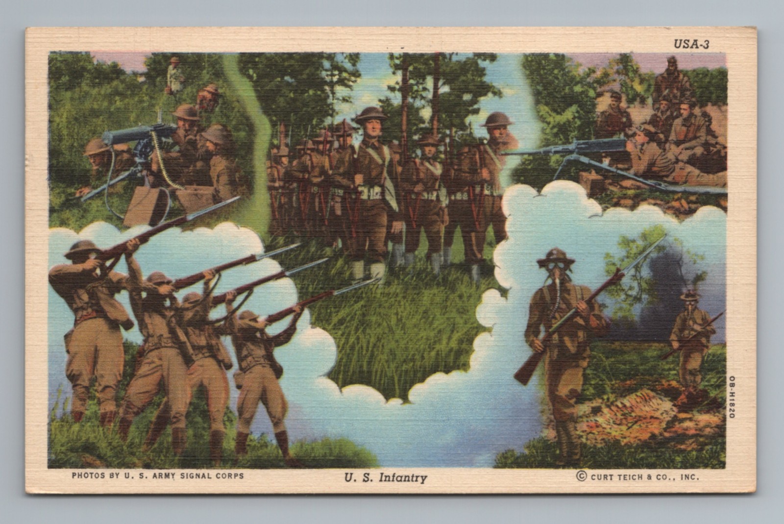 U S Infantry Photos by U S Army Signal Corps Vintage Postcard