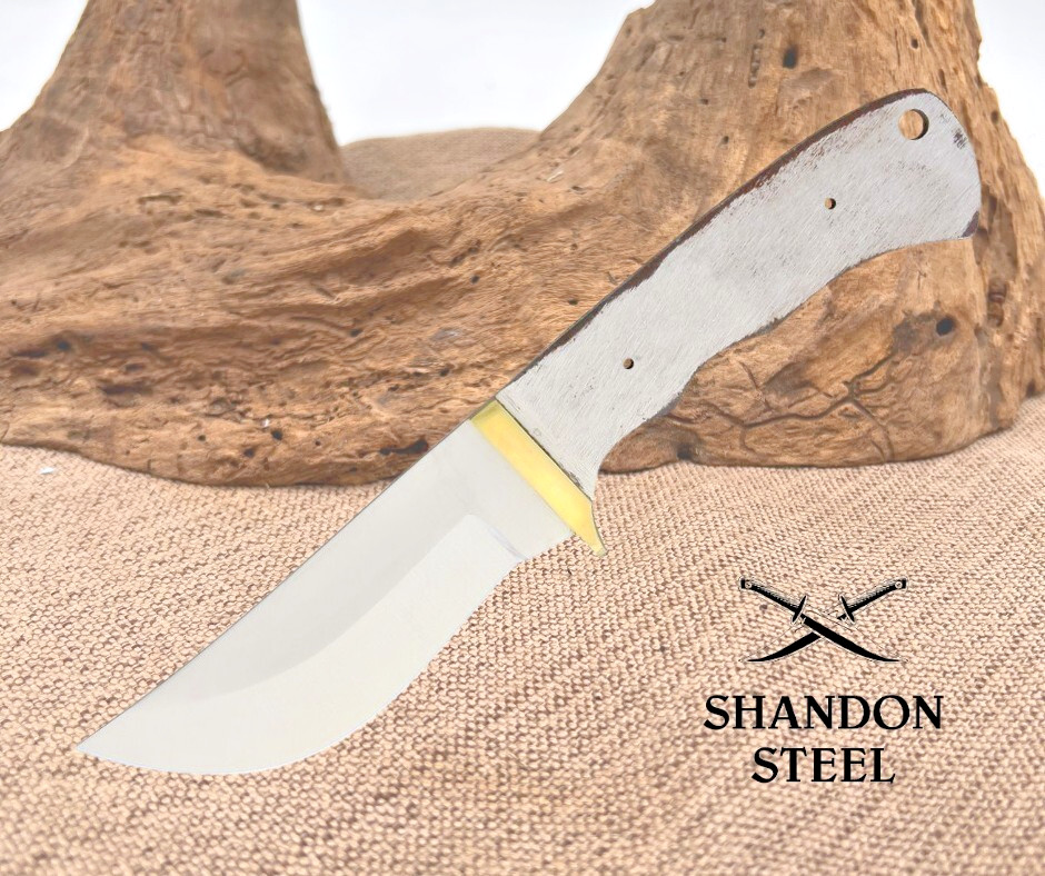 Knifemaking 4.5″ Stainless Steel Skinner Blade With Brass Guard Full Tang BL7700